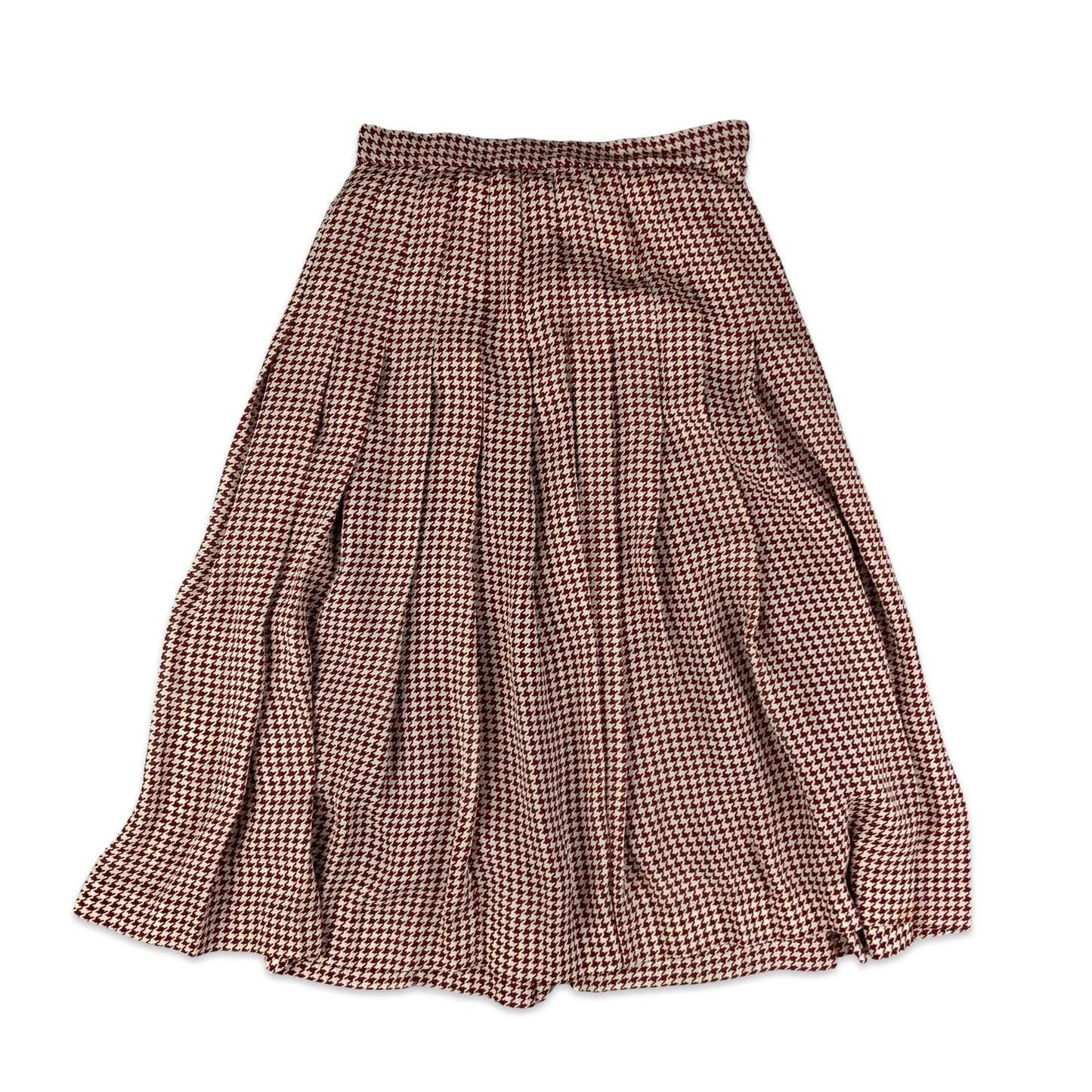 Vintage Red & White Dogtooth Pleated Skirt 4