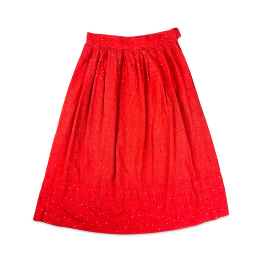 Vintage Red Star Print Midi Skirt 8