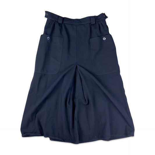 Vintage Max Mara Navy Midi Skirt 10