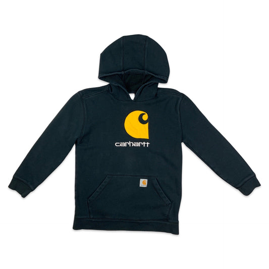 Vintage Carhartt Spell Out Black Hoodie XS S