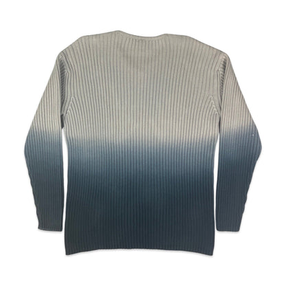 Vintage Grey & Blue Ombré Ribbed Jumper XL