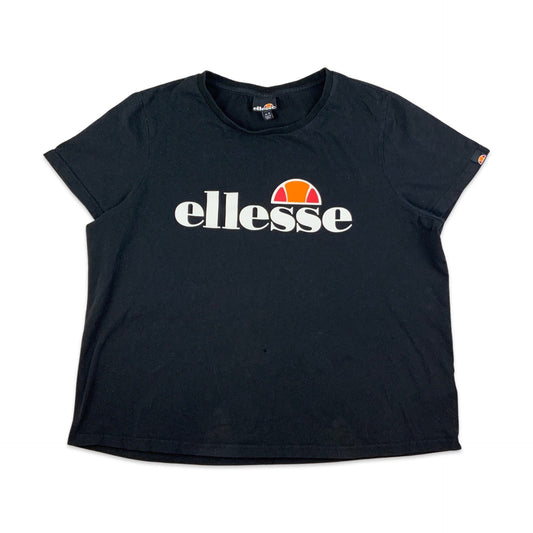 Ellesse Black Spell Out Tee T-Shirt 16 18