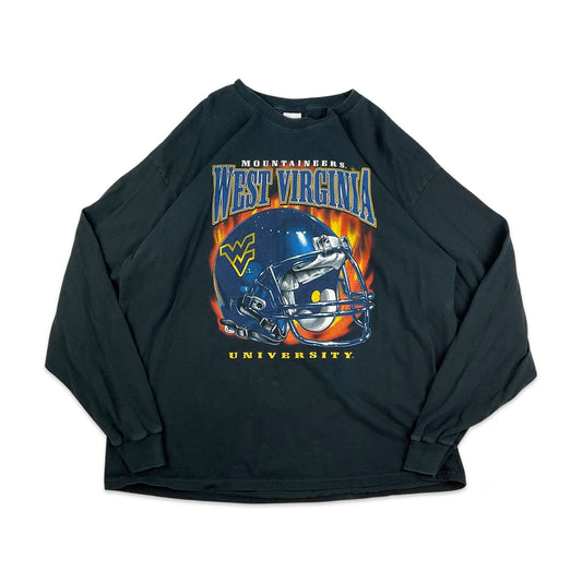 Vintage West Virginia Mountaineers Black Graphic Tee T-Shirt XL XXL