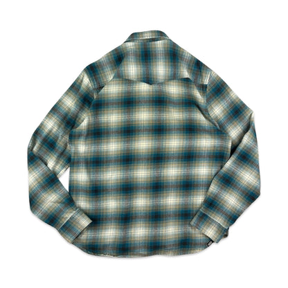 Vans Blue Black & Yellow Shadow Plaid Flannel Shirt M L