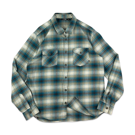 Vans Blue Black & Yellow Shadow Plaid Flannel Shirt M L