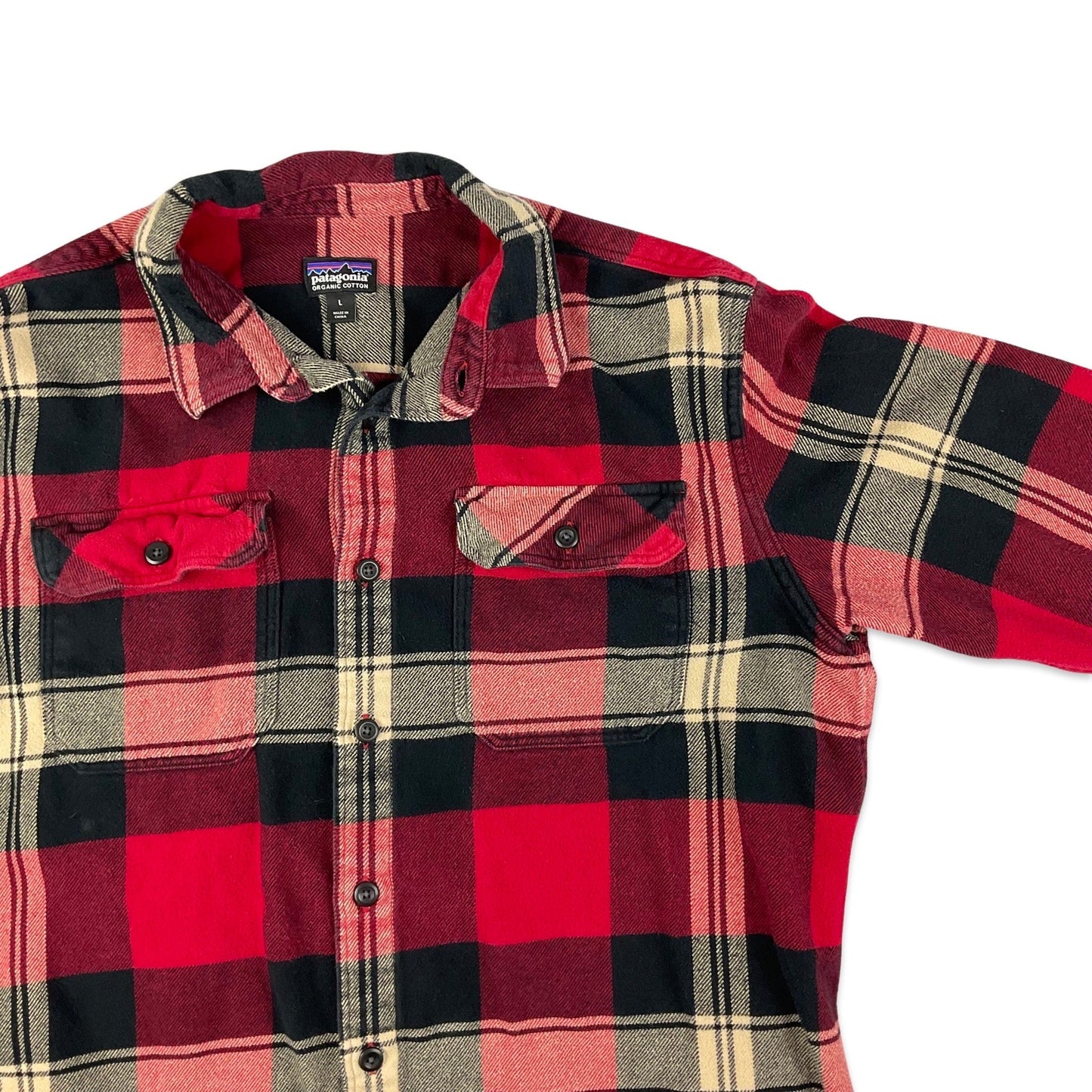Patagonia Red & Black Plaid Flannel Shirt L XL