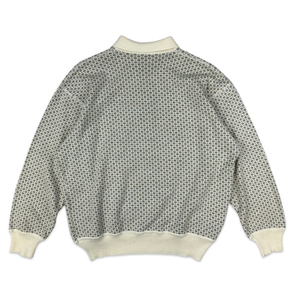 Vintage 80s Patterned Wool Knit Jumper L