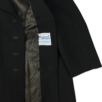 80s Vintage Black Wool Coat 16 18 20