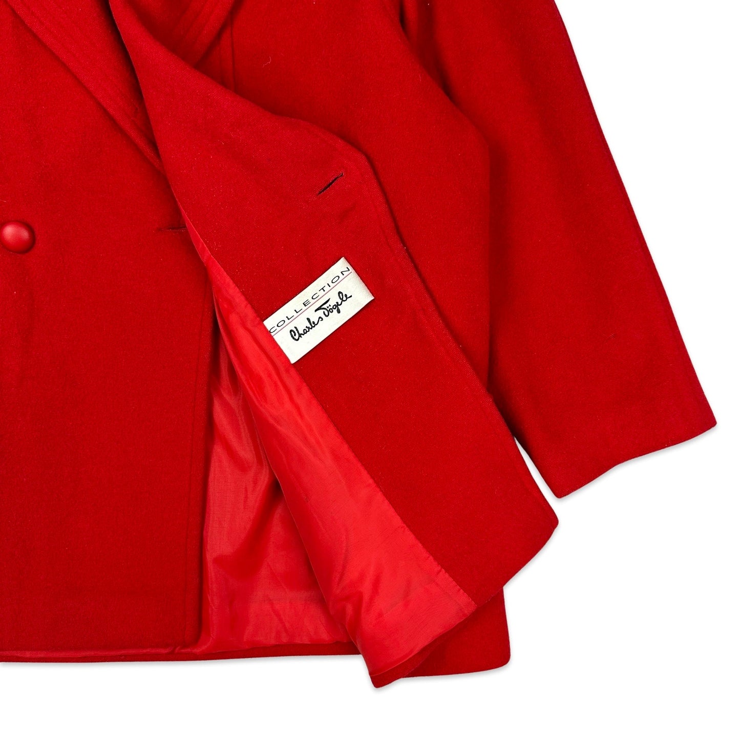 90s Vintage Red Wool Coat 16