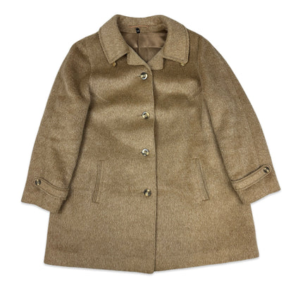 70s Vintage Beige Llama Wool Coat 16 18 20