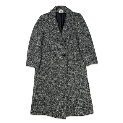 90s Vintage Black & White Wool Coat 12