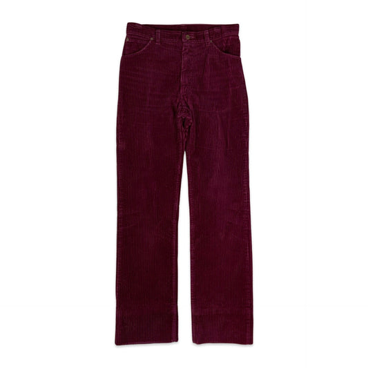 Vintage 70s Wrangler Blue Bell Magenta Corduroy Trousers 30W 31L