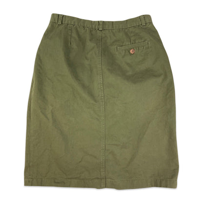 Vintage Green Button-up Pleated Midi Skirt 10