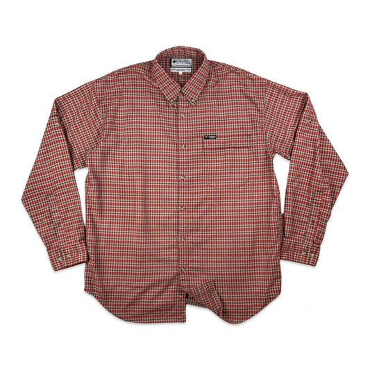Vintage 90s Y2K Columbia Red Plaid Tech Shirt L XL