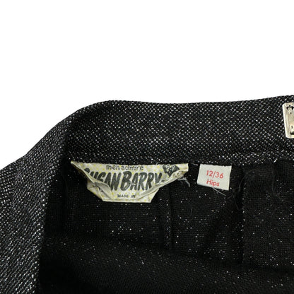 70s Vintage Black Sparkly Lurex Maxi Skirt 6