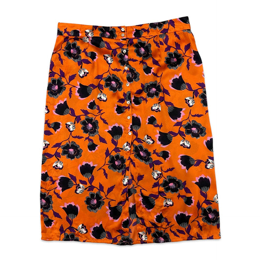 80s Vintage Floral Patterned Skirt 16