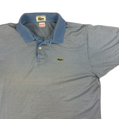 Vintage 70s 80s Lacoste Blue Striped Polo Shirt M L