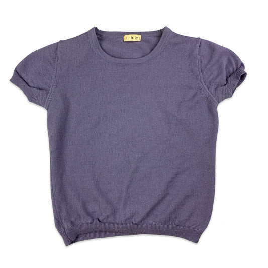Vintage Purple Knit Short Sleeve Jumper 4 6