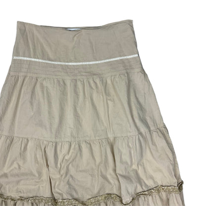 00's Yessica Tiered Beige Maxi Skirt 16