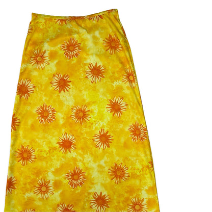 Vintage Y2K Yellow & Orange A-line Maxi Skirt 8