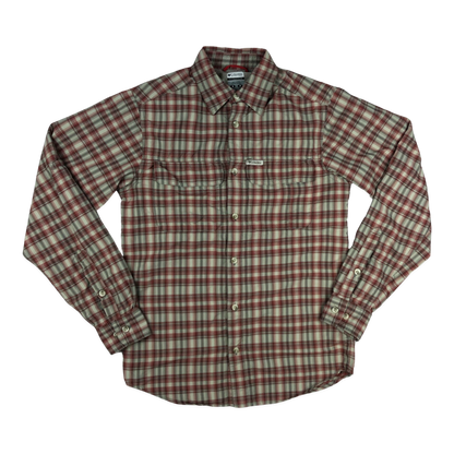 Vintage Columbia White and Red Plaid Shirt S