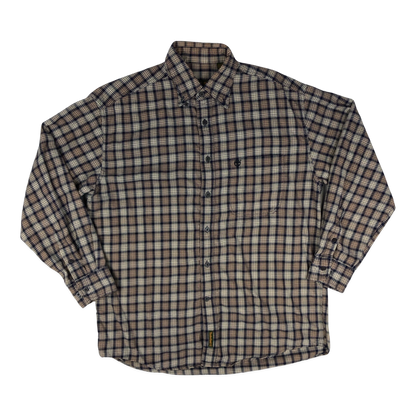 Vintage Timberland Beige and Blue Plaid Shirt XL