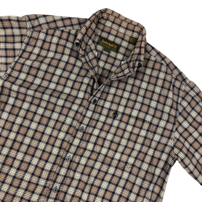 Vintage Timberland Beige and Blue Plaid Shirt XL