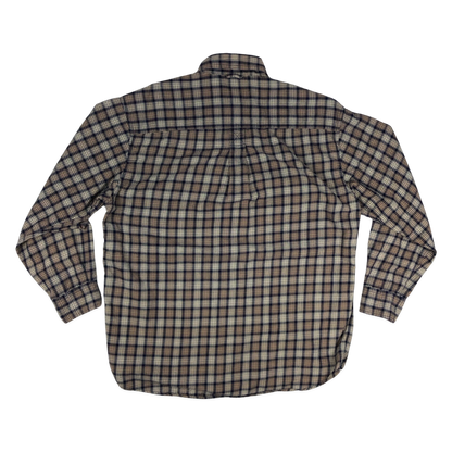 Vintage Timberland Beige and Blue Plaid Shirt XL