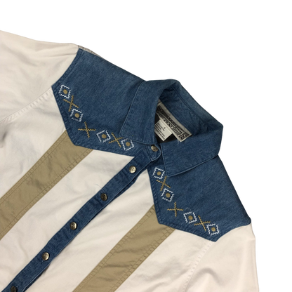 Vintage 90s Women's Western Denim Shirt 12