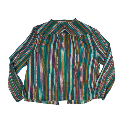 Vintage 70s 80s Striped Print Blouse 18