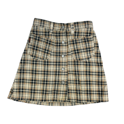Vintage 90s Y2K Plaid Denim Skirt 6