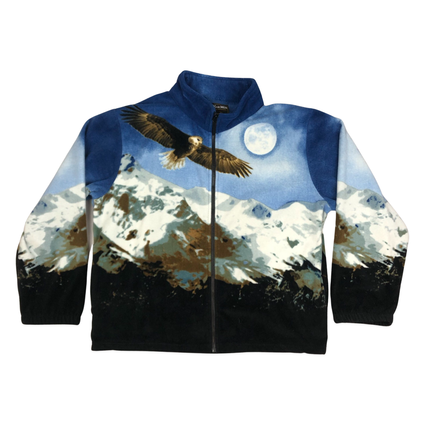 Vintage Eagle Print Zip-up Fleece 3XL
