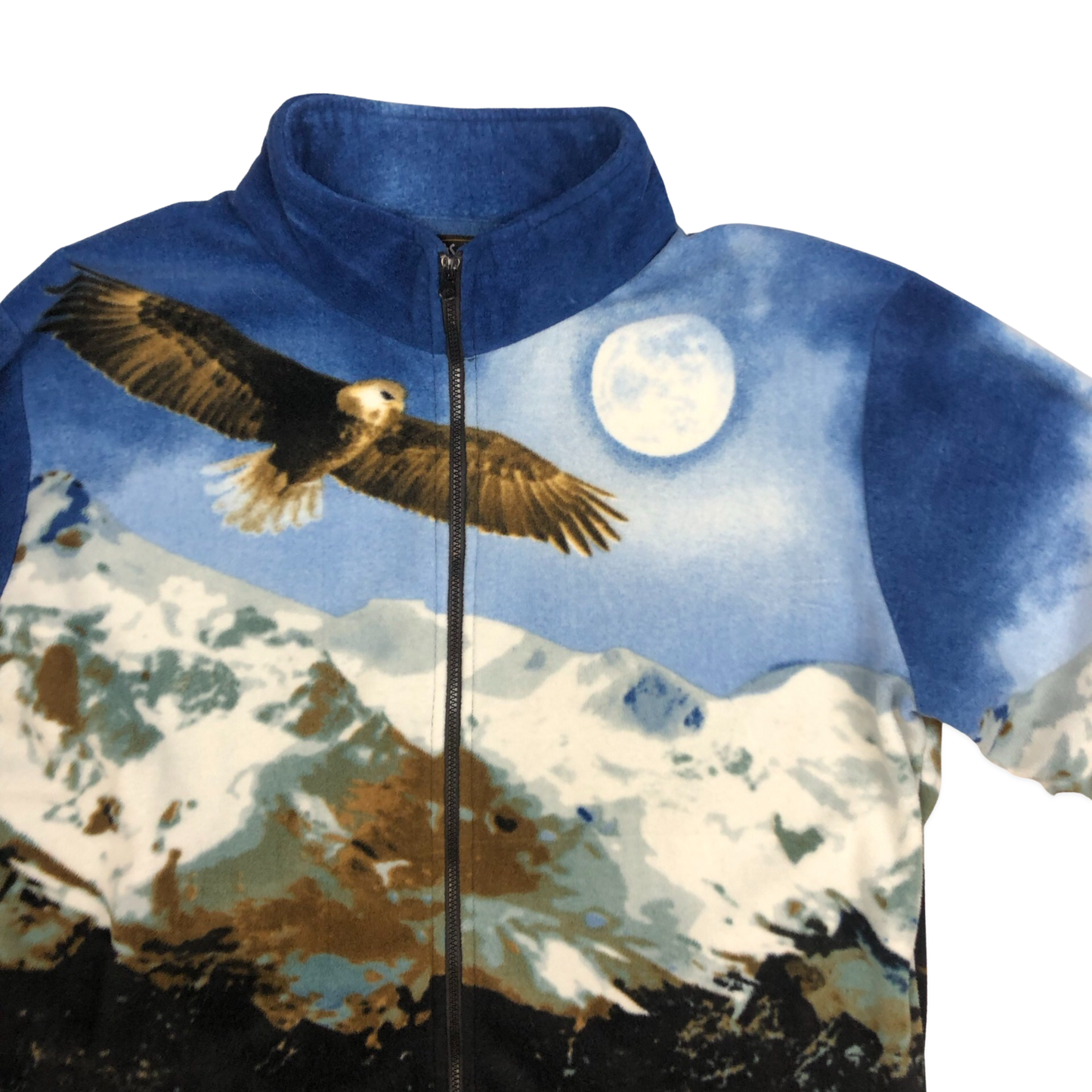 Vintage Eagle Print Zip-up Fleece 3XL