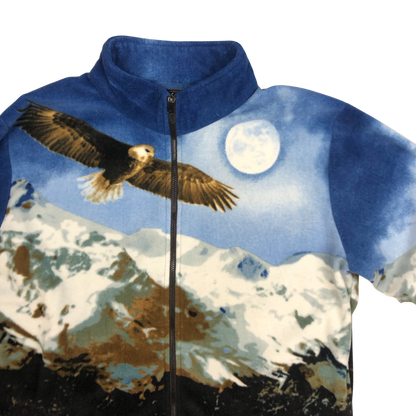 Vintage Eagle Print Zip-up Fleece 3XL
