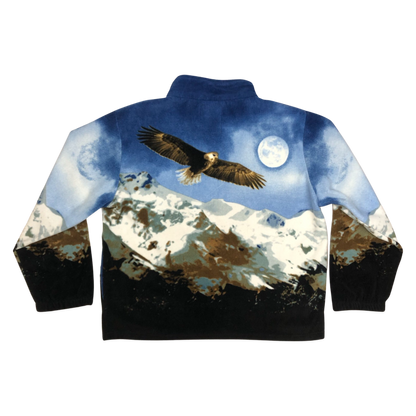 Vintage Eagle Print Zip-up Fleece 3XL