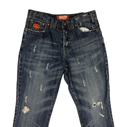 Vintage Flared Distressed Blue Jeans 31W 31L