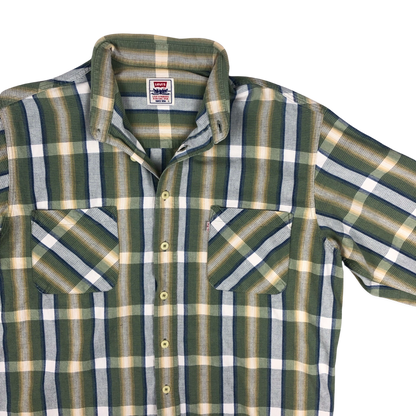 Vintage Levi's Green Plaid Flannel Shirt XL
