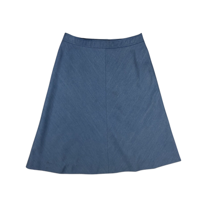 Vintage 60s 70s Blue A-line Skirt 12
