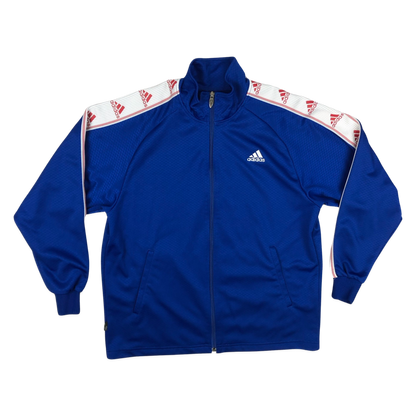 Vintage 00s Adidas Blue and White Track Jacket XL