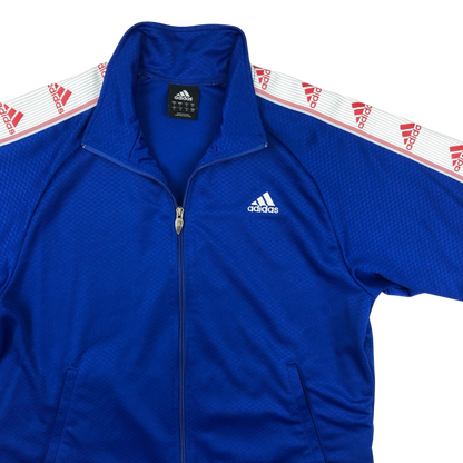 Vintage 00s Adidas Blue and White Track Jacket XL