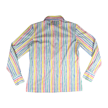 Vintage 70s Striped Multicolour Blouse 12