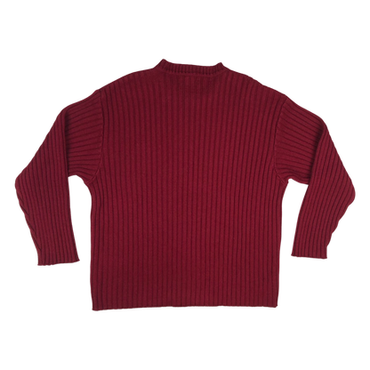 Vintage Y2K Red Ribbed Knit Jumper XL