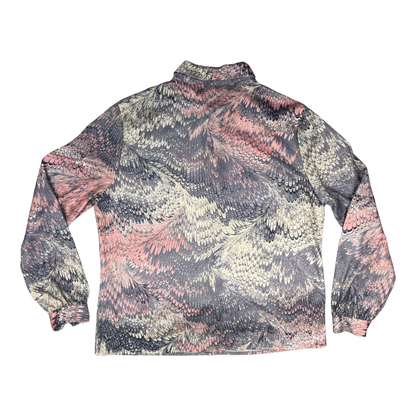 Vintage 80s Abstract Print Blouse 16