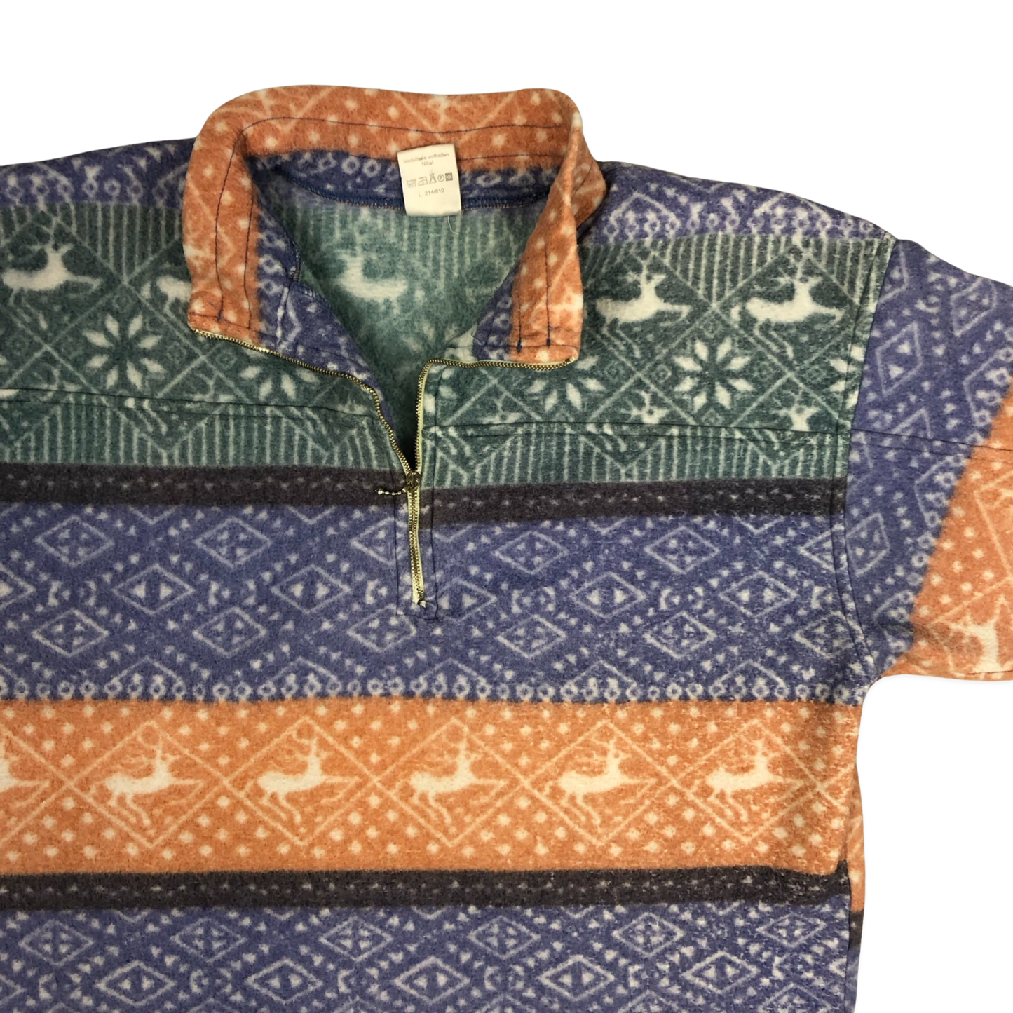 Vintage Abstract Pattern 1/4-zip Fleece XL XXL