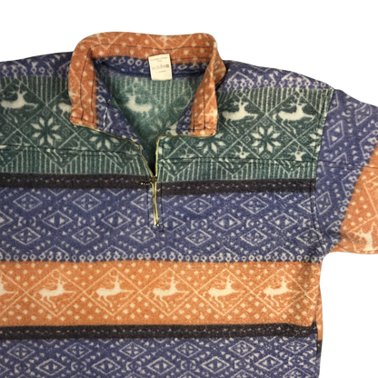 Vintage Abstract Pattern 1/4-zip Fleece XL XXL