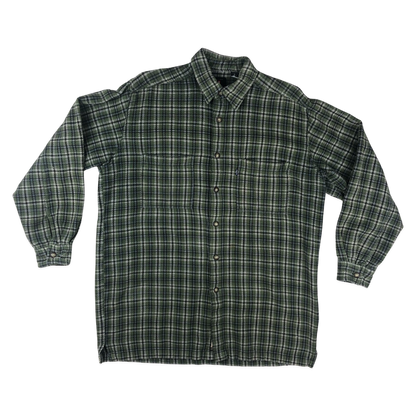 Vintage Levi's Green Plaid Textured Flannel Shirt XL