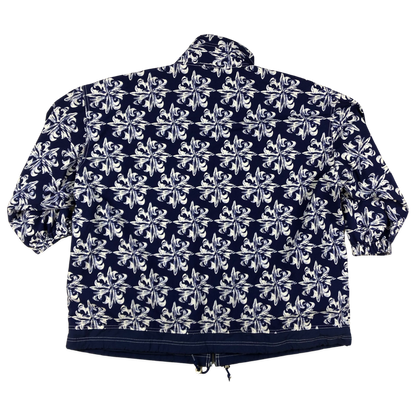 Vintage Adidas Abstract Pattern Navy and White Windbreaker 3XL