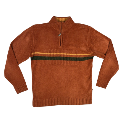 Vintage Orange Chenille 1/4-zip Jumper M