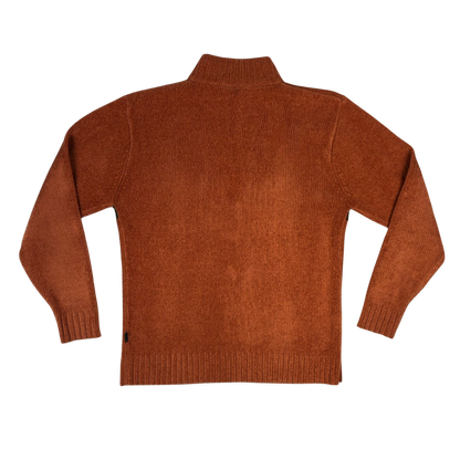 Vintage Orange Chenille 1/4-zip Jumper M