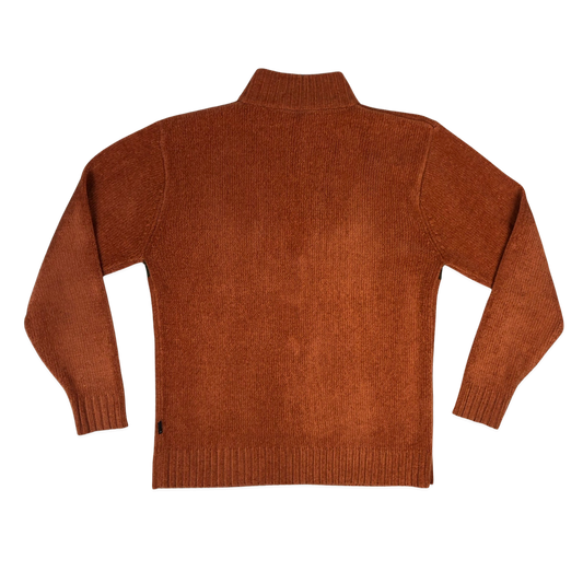 Vintage Orange Chenille 1/4-zip Jumper M
